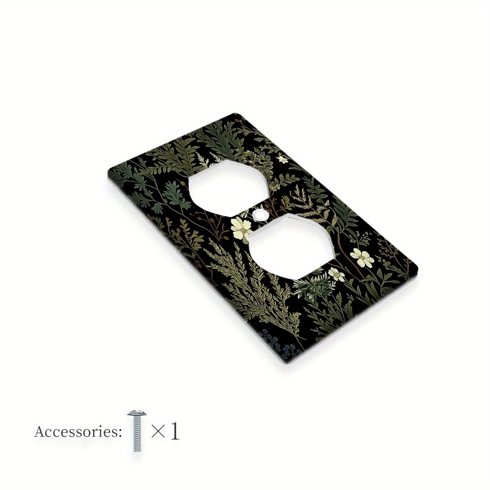 TEMU & Black Leaves Light For Switch Cover - Decorative Wall Plate For Indoor/outdoor Use, Perfect For Bedroom, Kitchen, Bathroom - Single Pack