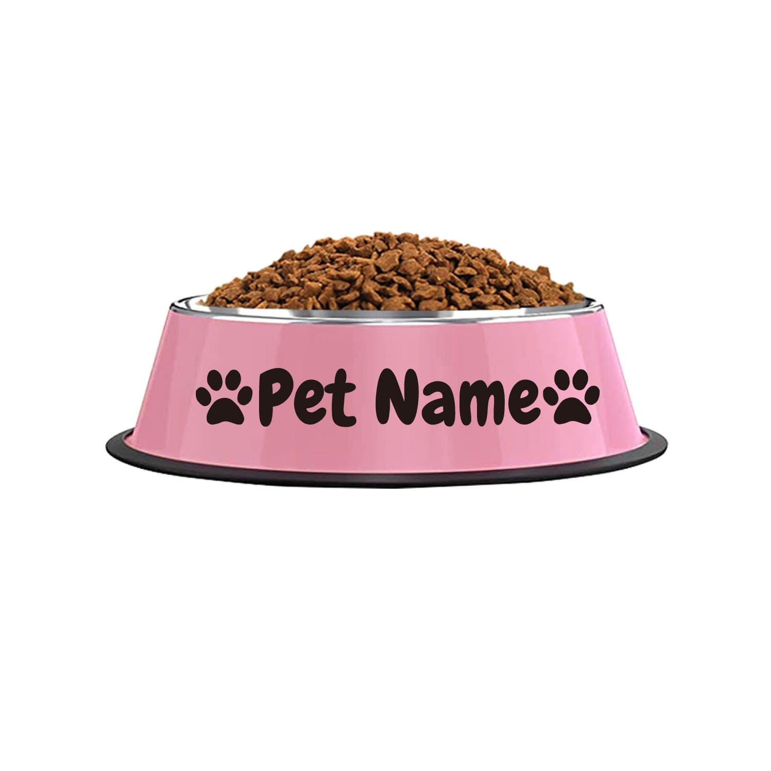 TEMU Customizable Stainless & Cat Bowl - Non-slip, Personalized Pet Food Dish With Of Name, Colorful Bone & For Easy Identification, Cat Food Bowl