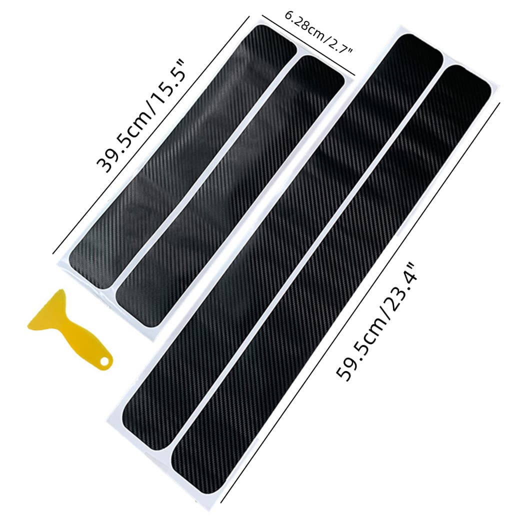 TEMU 4pcs Universal Car Door Sill Scuff Protector - Carbon Fiber Stickers To Keep Your Vehicle Looking New!