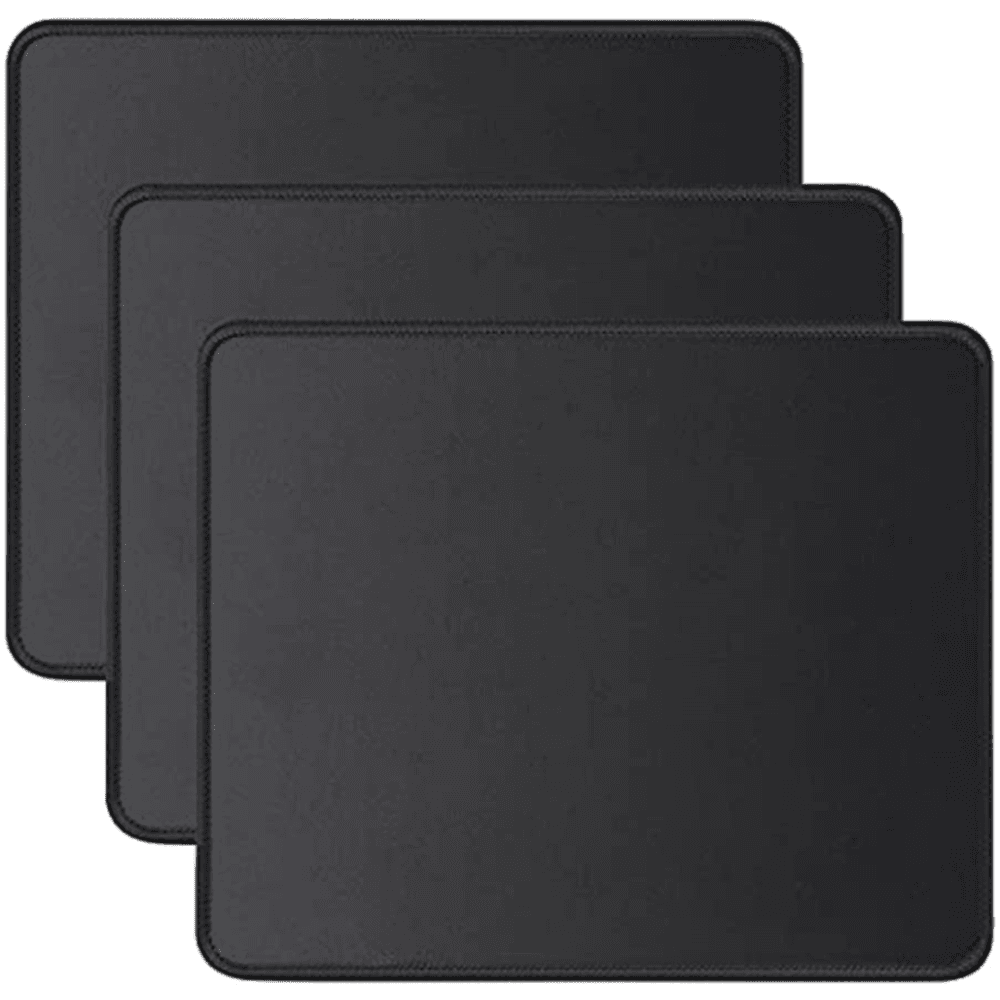 TEMU 3 Packs Mouse Pad With Stitched Edge, Comfortable Mouse Pads With Non-slip Rubber Base, Washable Mousepads Bulk With Lycra Cloth, Mouse Pads For Computers Laptop Mouse 10.2x8.3x0.12inch Black