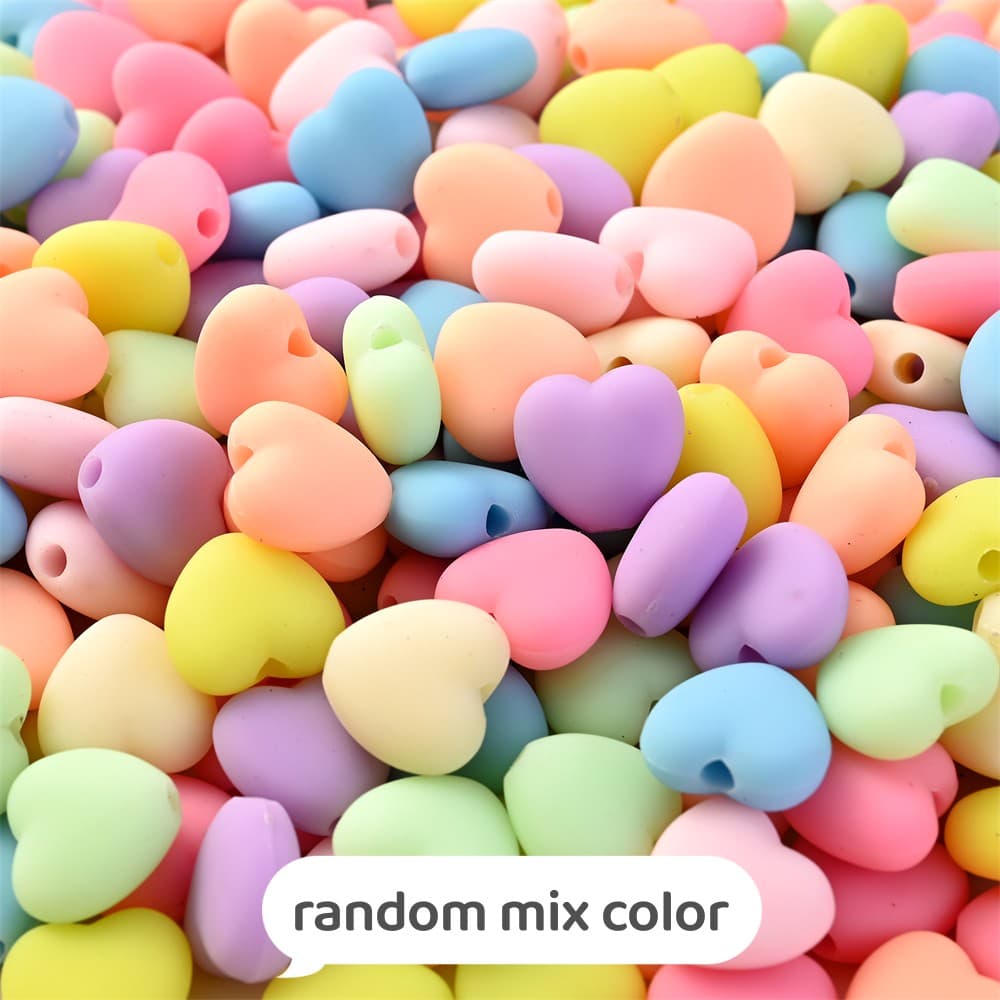 TEMU 30pcs 10x11mm Random Color Matte Acrylic Spacer Jewelry Beads For Diy Making Bracelet Necklace Earring Handmade Supplies