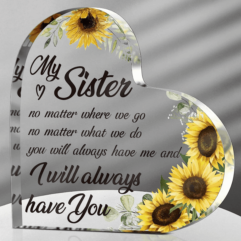 TEMU 1pc, Bestie Sister Gifts - Sunflower Acrylic Friendship Bracelet For Women - Birthday Appreciation Gift