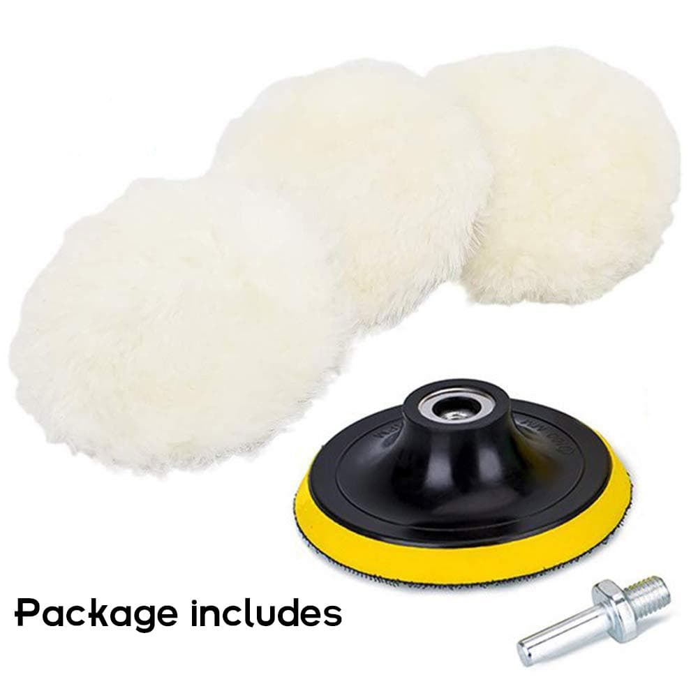 TEMU 5/7pcs 4 Inch Car Polishing Waxing Buffing Car Polisher Kit For Auto M10/m14 Drill Connector Car Car-styling
