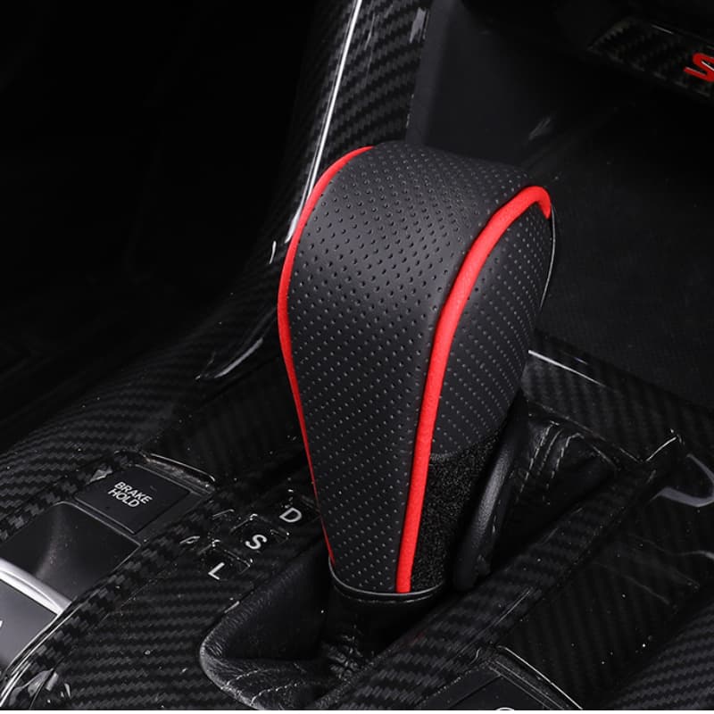 TEMU Faux Pu Leather Car Gear Shift Knob Protective Cover Hand Brake Anti-slip Sleeve Car Interior Decor Cover Accessories