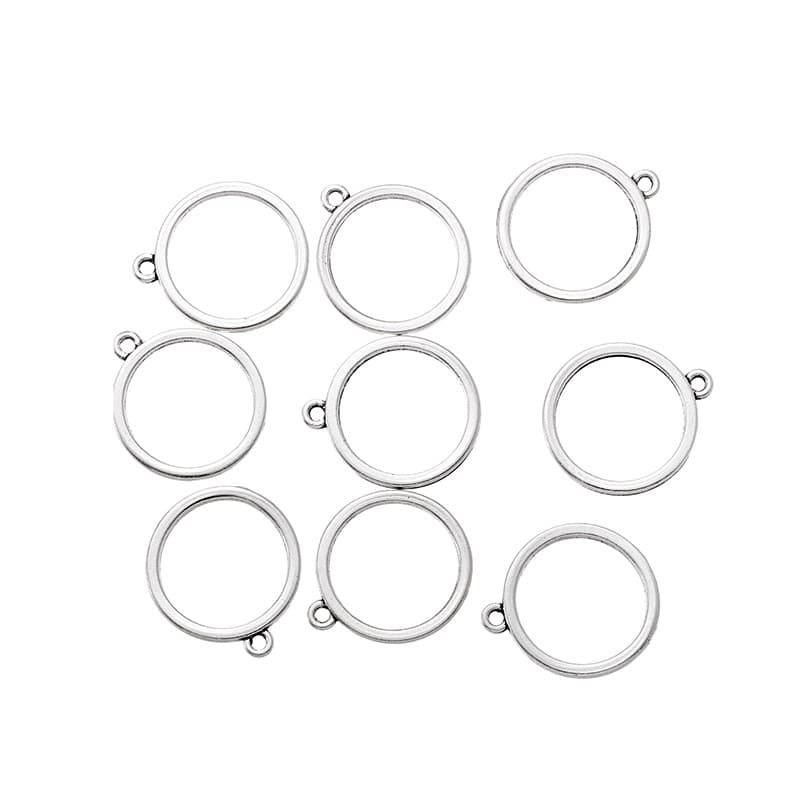 TEMU 30pcs Frame Drip Glue Model With Hanging Round Hollow Frame For Necklace Bracelet Additions Jewelry Making