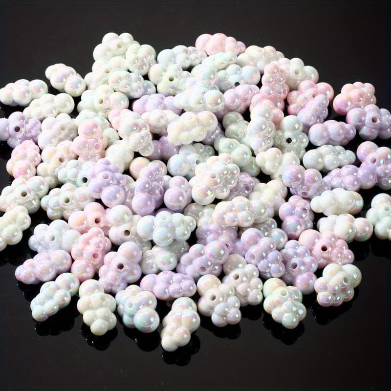 TEMU 10pcs 18x25mm Sweet Colorful Cloud Acrylic Loose Spacer Beads For Jewelry Making Diy Special Necklace Bracelet Handmade Craft Supplies