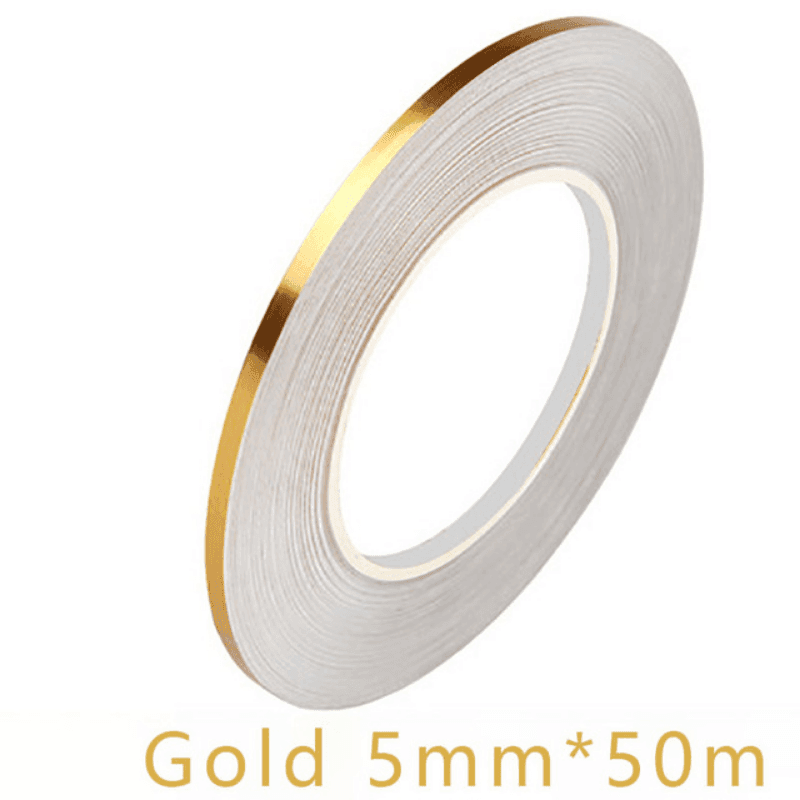 TEMU 1 Roll Brushed Golden Silvery Floor Edging Waterproof Seam Wall Stickers, Wall Ceiling Home Decoration, Self-adhesive Tile Tape, 50m