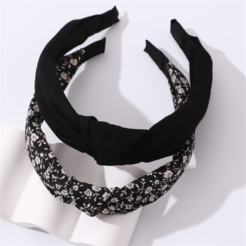 TEMU 2pcs/set Retro Print Headband Headwear Fashion Versatile Easy Hair Additions Cross Knotted Headband Women's Fashion Additions