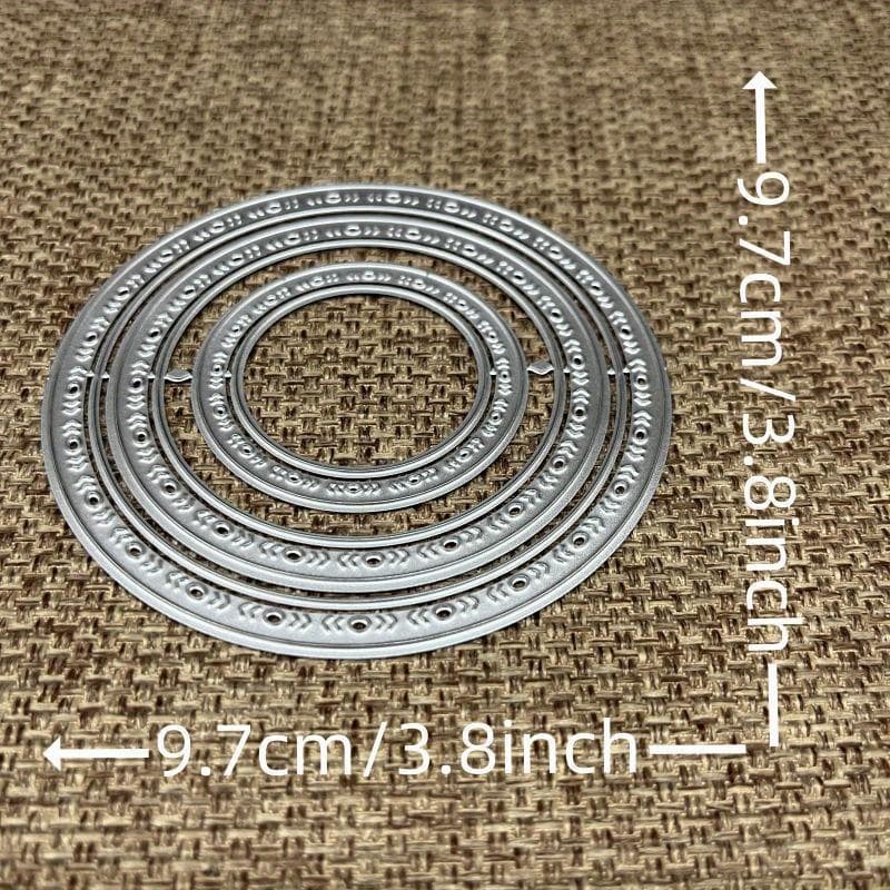 TEMU Newly Designed Metal Stencil Molds For Cutting Dies, Featuring Folk Decorations For Die Cuts, Album Paper, Card Crafting, And Embossing