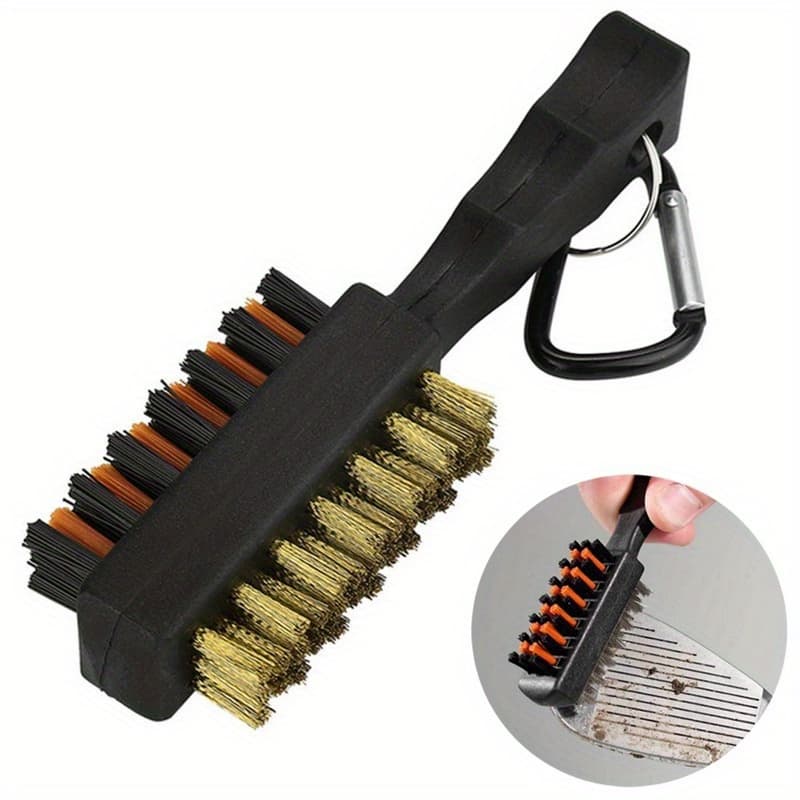 TEMU 1pc Golf Club Cleaner Brush - Putter, Wedge & Ball Cleansing Tool For | Essential Accessory, Ergonomic Grip, Sturdy Construction, Durable Bristles, Professional Golfers, Sports Equipment Users