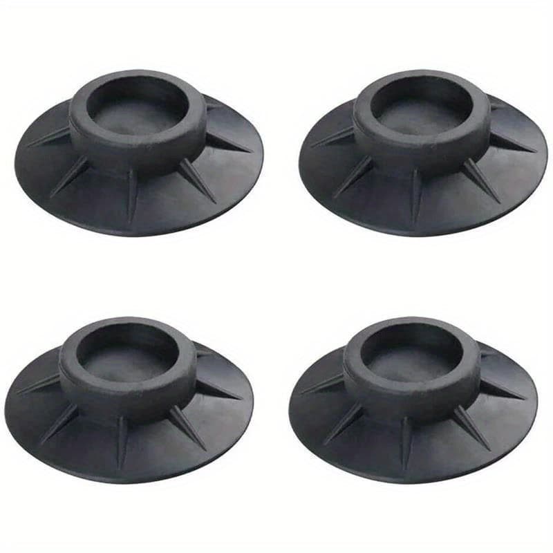 TEMU 4pcs Anti-vibration Pads For Washing Machines And Refrigerators - Noise Reduction, Non-slip Design, Floor Protection, Black With Red Accents