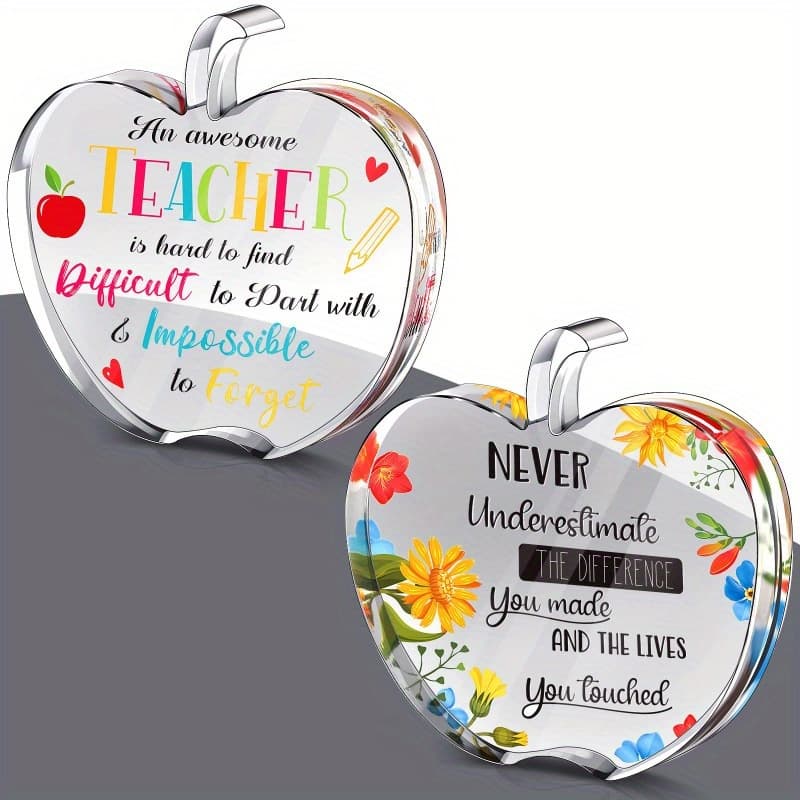 TEMU 2pcs, Desk Decor Paperweights, Thank You Gifts For Teachers, Retirement Gifts For Teachers, Unique Teacher Appreciation Gifts, Acrylic Teacher Gifts For Women