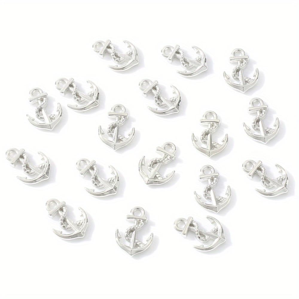 TEMU 100pcs Anchor Electroplating Ccb Pendant Earrings Necklace Handmade Jewelry Making Acrylic Charms