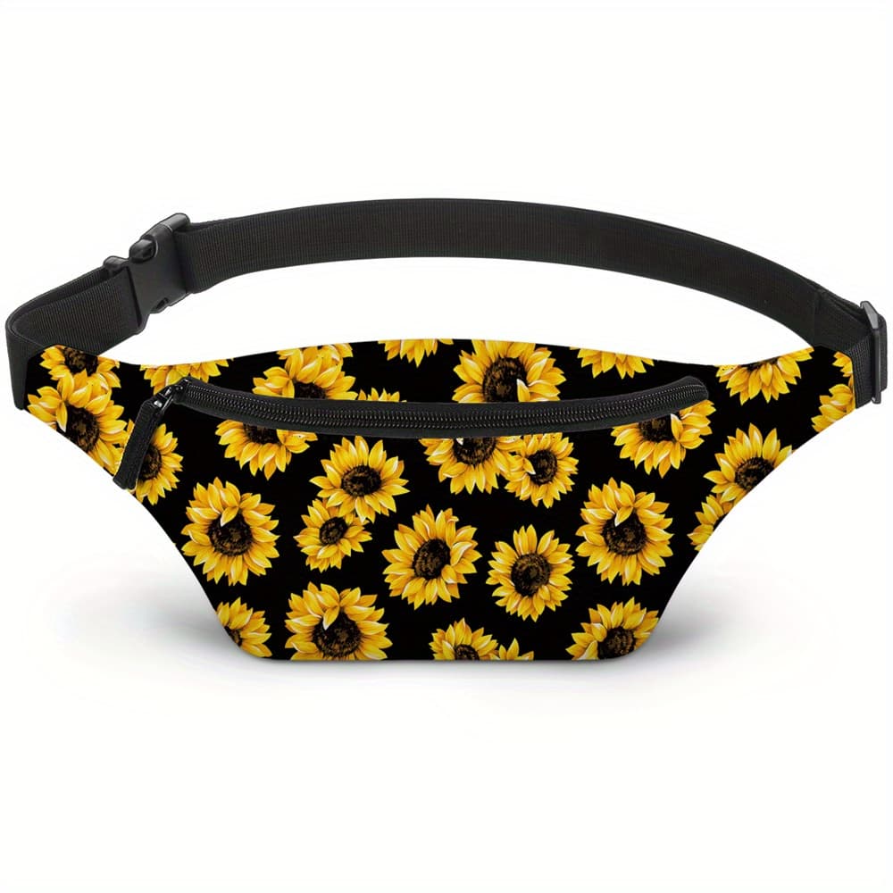 TEMU Sunflower Print Fashion Waist Bag Running Chest Pack