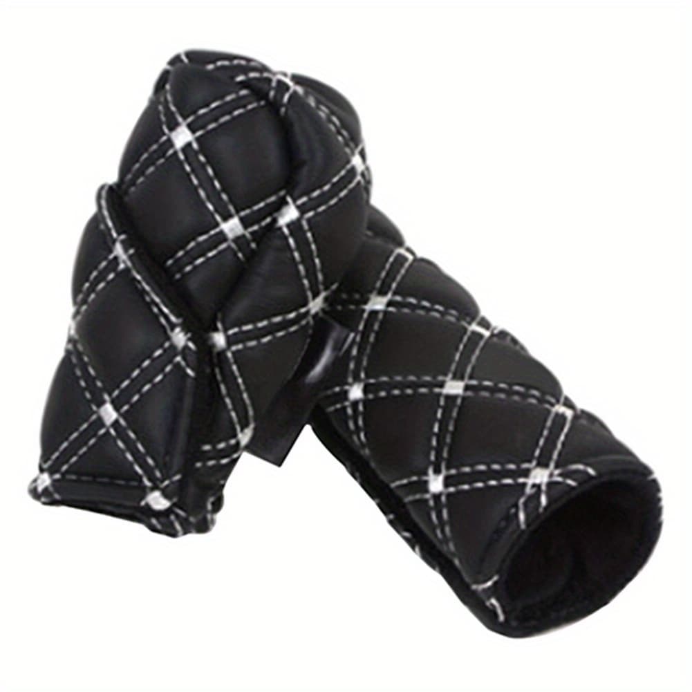 TEMU 2pcs Universal Pu Leather Car Gear Shift Knob Protective Cover Hand Brake Anti-slip Sleeve Car Interior Decor Cover Accessories
