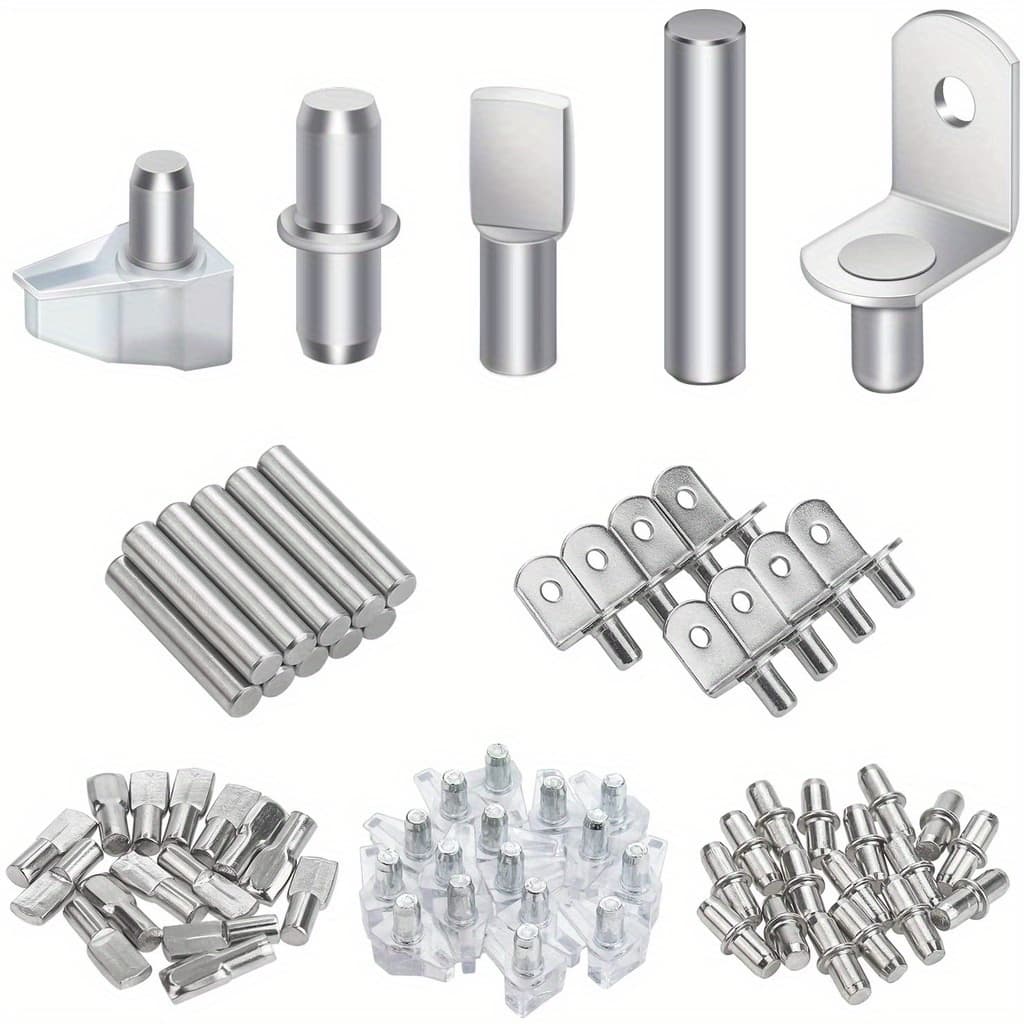 TEMU Shelf Pins Kit, Nickel Plated Shelf Bracket Pegs Cabinet Furniture Shelf Pins Support For Shelf Holes On Cabinets, Bookshelf, Garden Shelf, Table And Chair Corner, 108pcs