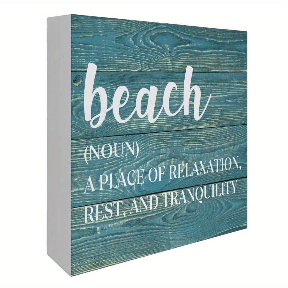 TEMU 1pc, Summer Beach Retro Style Square Foam Pvc Desktop Ornament, Home Decor, Party Decorations Supplies, Art Craft Ornament, Party Decorations Supplies Holiday Accessory