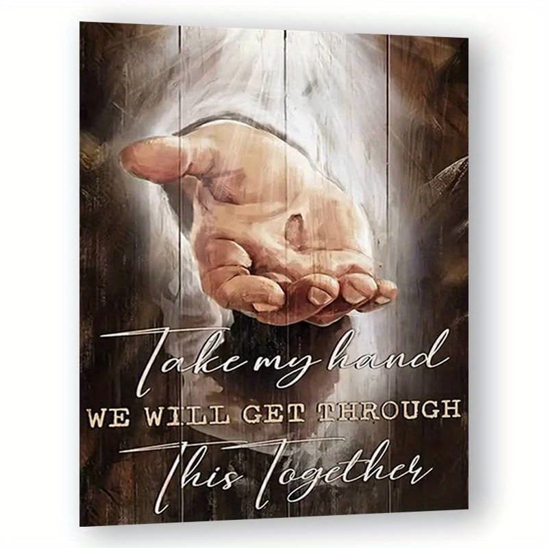 TEMU 2d Flat, 2d Flat, Take , Hand In Art, Wall Art And Decor - Wall Decor Poster - Religion Wall Decor - Spiritual Ins, 8 X 10in Unframed