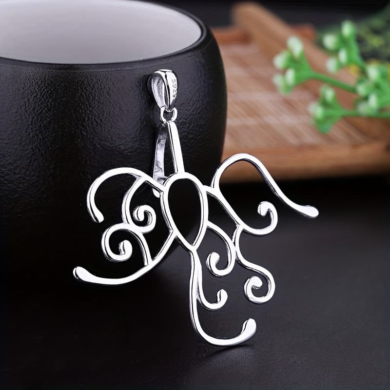 TEMU 925 Sterling Silver Pendant Blank Tray, 5 Prong Setting For Irregular Pendants, Handmade Necklace Wedding Jewelry For Men And Women, Ideal For Daily Wear & Gift-, Valentine's Day Suitable,
