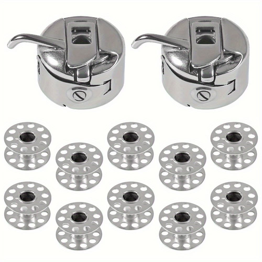 TEMU 12pcs Set Bobbins, Bobbin Cases, Locking Cases For Household Sewing Machines, Multi-functional Sewing Machine Bobbin Set