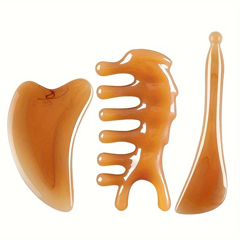 TEMU 3pcs Set Of Gua Sha Massage Tools, Facial And For And , Facial Trigger Point Massage - Gift