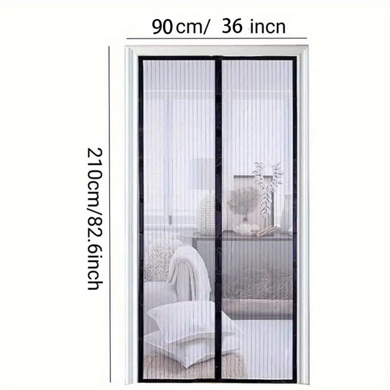 TEMU Heavy-duty Magnetic Screen Door Set - Self-sealing, Mesh Partition, , Pet & , 36x82" Or 39x82