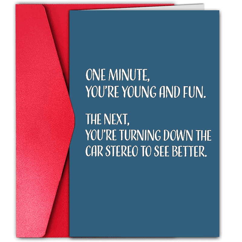 TEMU 1pc Funny Greeting Card - ", You're Young And Fun" - With White Text - , , Or Birthday Gifts - Includes , Birthday Card