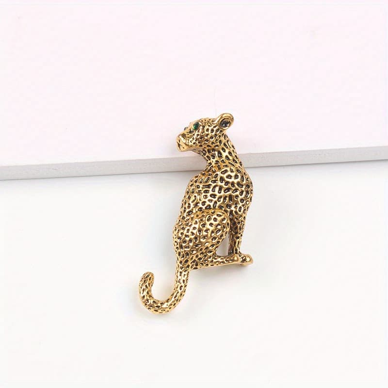 TEMU 1 Black Pattern Brooch, Alloy Leopard Pattern Animal Brooch