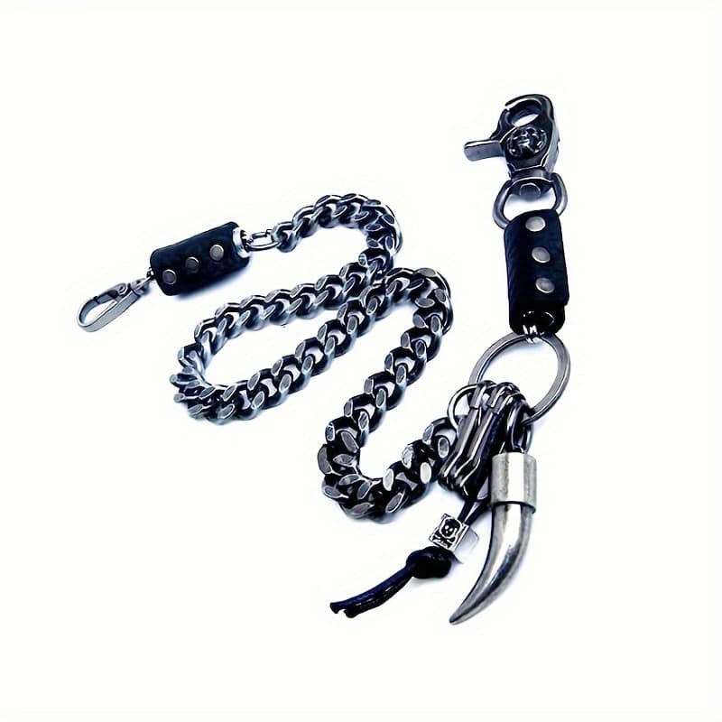 TEMU Men's Punk Gothic Style Wallet Chain Keychain For Jeans & Pants, Men's Accessory Gifts