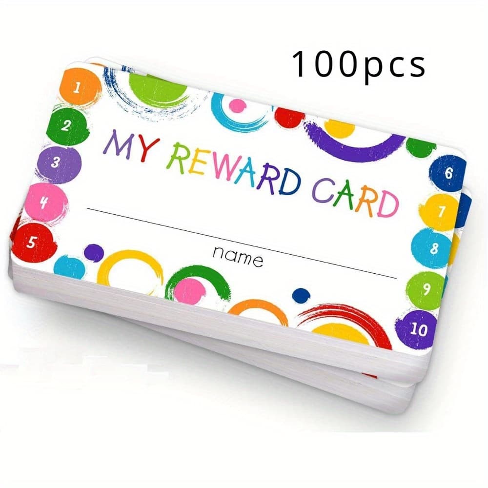 TEMU 100pcs Reward With Hole Punch - Classroom, Home Behavior Incentives & Business Programs - 3.5" X 2" Motivational Cards