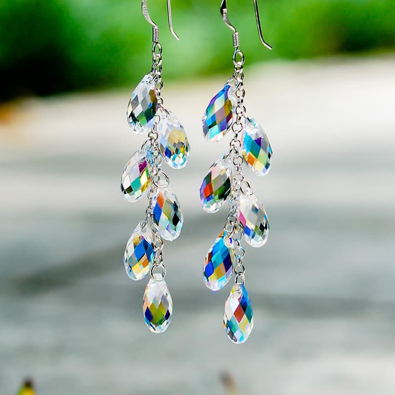 TEMU 1 Pair Of Transparent Long Drop Earrings Elegant Bohemian Style Fashion Women's Gift Daily Casual