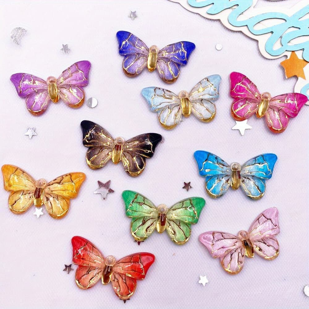 TEMU 10pcs Colorful Resin Charms, Flat Rear With 1 Hole For And Scrapbooking Crafts