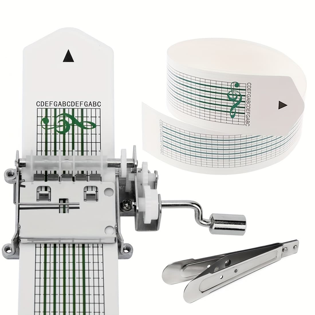 TEMU Do It Yourself Music Box Set Featuring -note Magnetic Tape, A Hand-cranked Mechanism, A Punch Tool, And 20 Blank Tapes, Perfect For A Personalized Song Gift