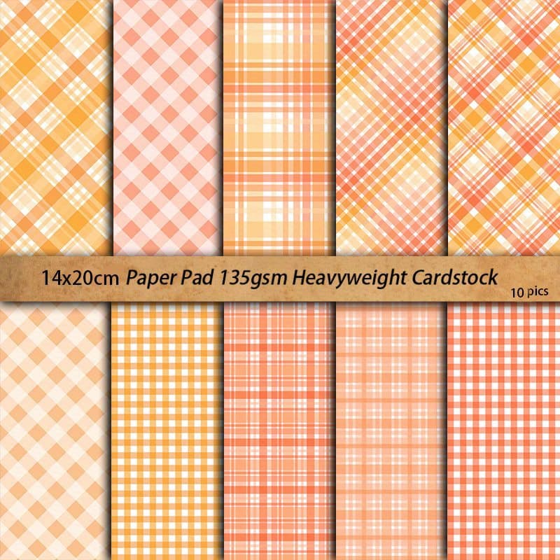 TEMU 10sheets Orange Pattern Material Paper Large Size Non-sticky Supplies For Journal Stationery Art Crafts