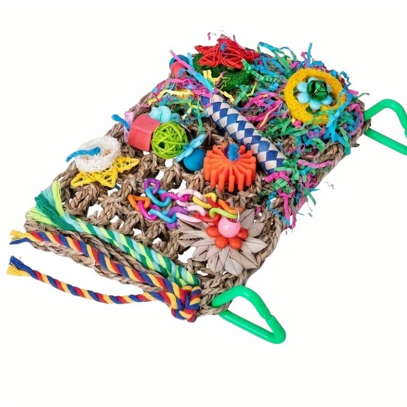 TEMU Colorful Rattan Toys, Cage Additions For Chewing And Sharpening Claws, Random Colors - 1pc