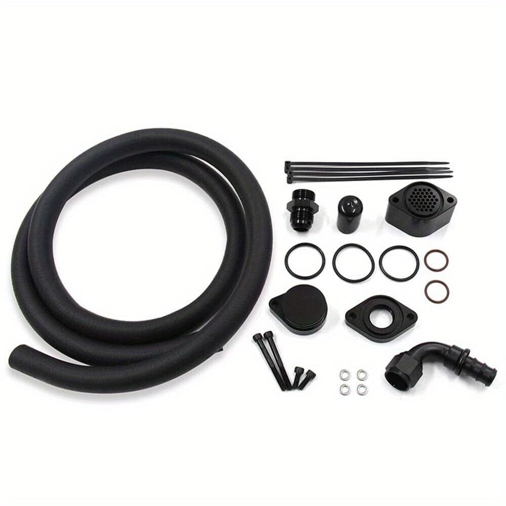 TEMU Engine Ventilation Kit For Ford For 11 For 6.7l For Ccv Pcv Replacement Black