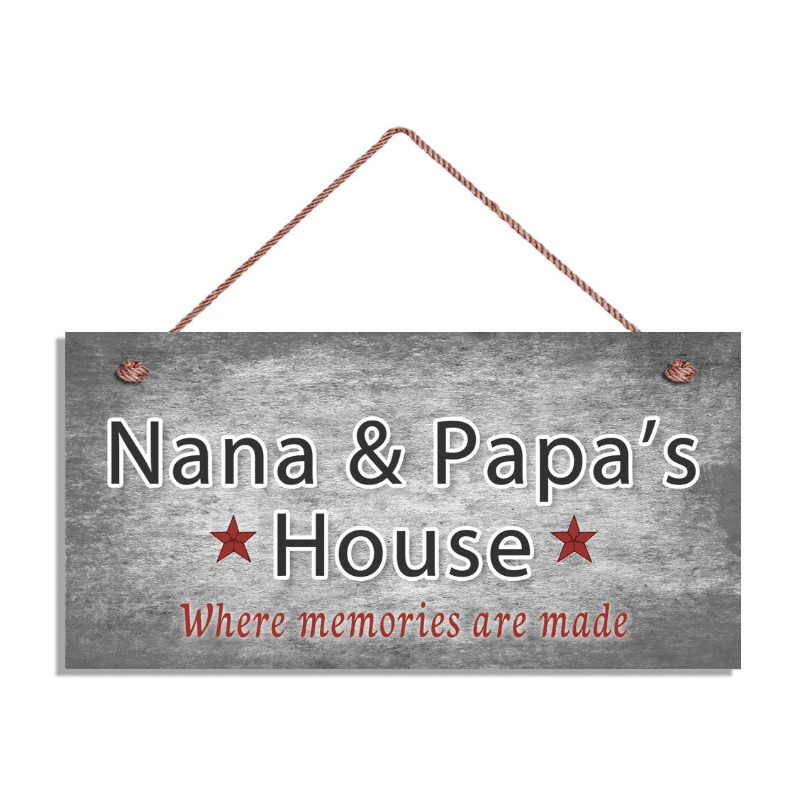 TEMU 2pcs Nana & Papa's House Watercolor Painting Gifts Door Hanging Sign For Grandparents