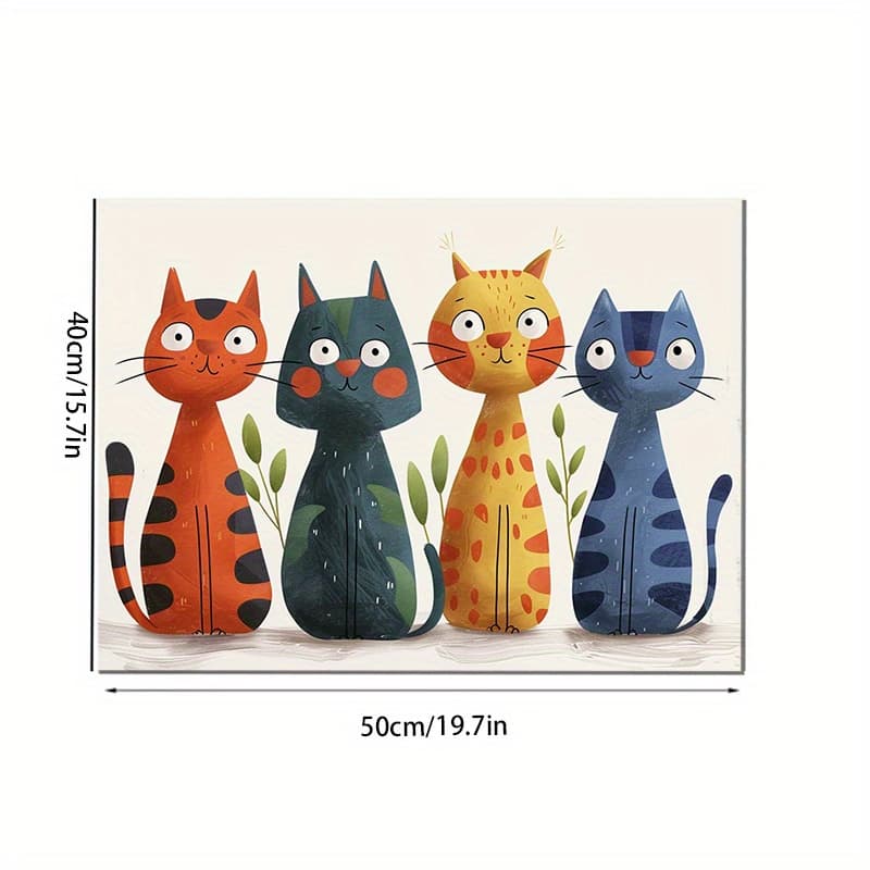 TEMU 1pc/cartoon Cat Pet Feeding Mat, Cat Bowl Mat, Dining Mat For Cats, Dog Feeding Mat.