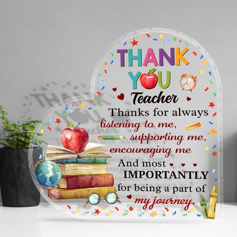 TEMU Teacher Gift For Women Men, Teacher Appreciation Gift From Students, Thank You Teacher Acrylic Plaque For Desk Decor, Gift For Teacher Boss Manager, Teacher Sign Decoration