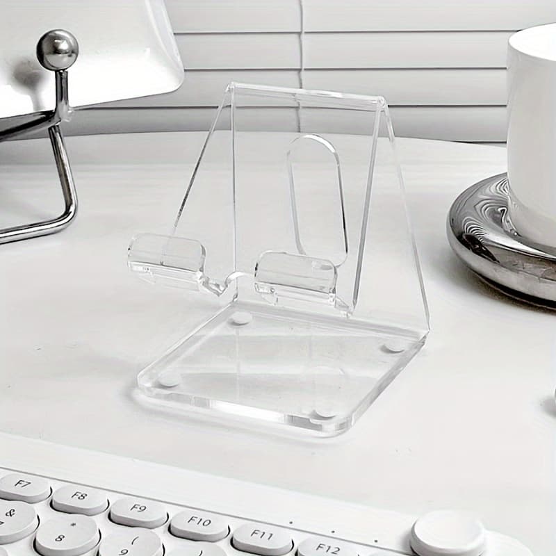 TEMU Acrylic Phone Holder, Transparent Phone Holder, All Smartphones 4-8 Inches, Desk, Office Supplies, Additions