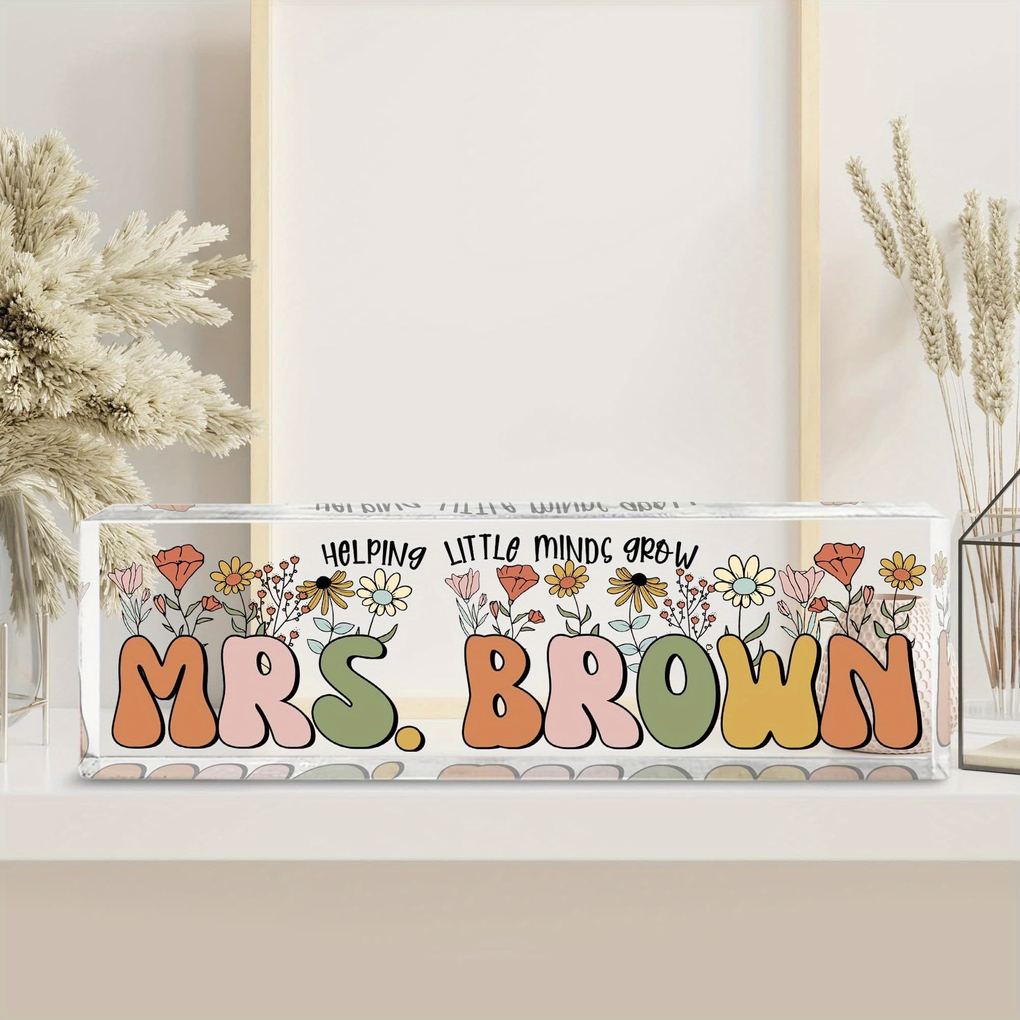 TEMU Personalized Plate For Desk - Custom Teacher Desk Name Plate, Customized Teacher Sign - Teacher Appreciation Gifts, Teacher Gifts For Women - Acrylic Teacher Gift Block - Teacher Gifts