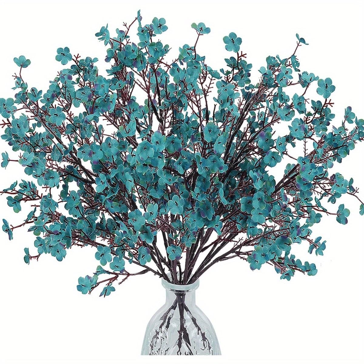 TEMU 2 Bundles Faux Gypsophila Bouquet Real Touch European Fake Plants Decor For Home Wedding Bouquets Floral Arrangement Party Table Garden Decor(fall Blue)