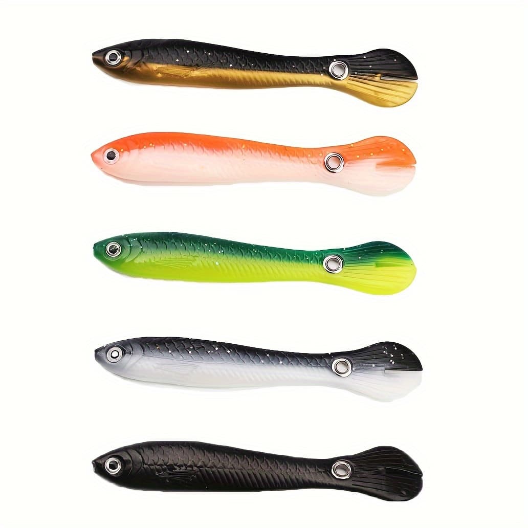 TEMU 5pcs Bionic Soft Fishing Lure With Slip Mechanism - Lifelike 10cm/3.9in Artificial Bait For Catching More Fish