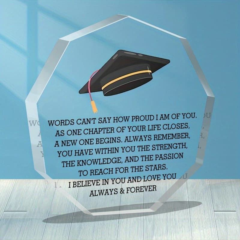 TEMU 2024 Graduation Inspirational Acrylic Gifts For Him Her Class Of 2024 Graduation Gifts For Women Men University College Middle High School Graduate Brave Acrylic Gifts (bu