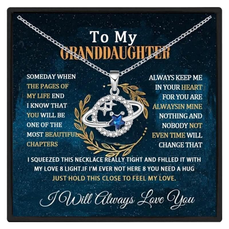 TEMU Stylish And Elegant Star Pendant Necklace With Card Box Accessories For Granddaughter's Holiday Birthday Christmas Gift