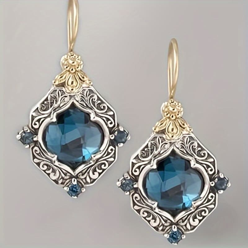 TEMU 1 Pair Of Elegant 925 Silvery Blue Moissanite Moissanite Drop Earrings For Women, A Must-have For At A Party