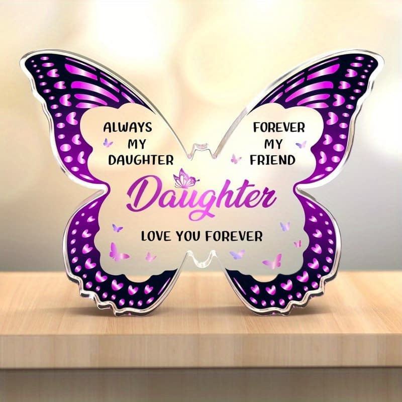 TEMU Daughter Birthday Gifts From Mom Dad - Gifts For Daughter Adult 5x3.8 In -shaped Acrylic Plaque, To My Daughter Gifts For Mothers Day Valentines Thanksgiving Christmas