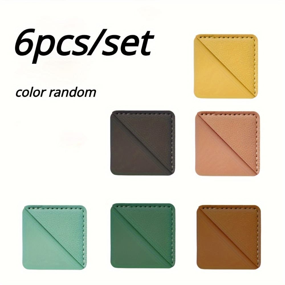 TEMU 6pcs Pu Leather Corner Bookmarks, Page Corner Bookmark, Bookmark Clips For Office School Home Women Reading Bookworm Present Book Lovers (color Random)