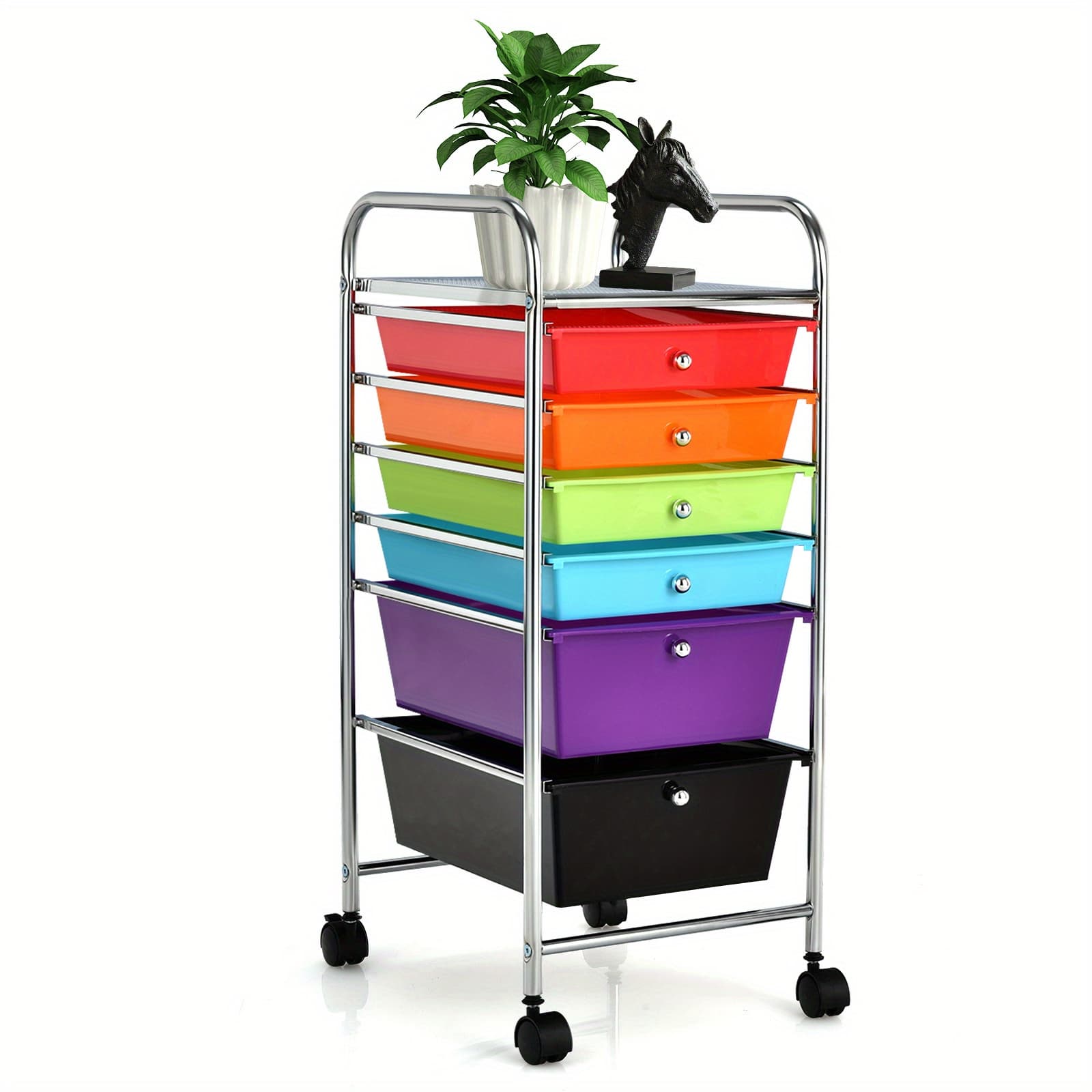 TEMU Costway 6 Drawer Rolling Storage Cart Tools Paper Office Organizer