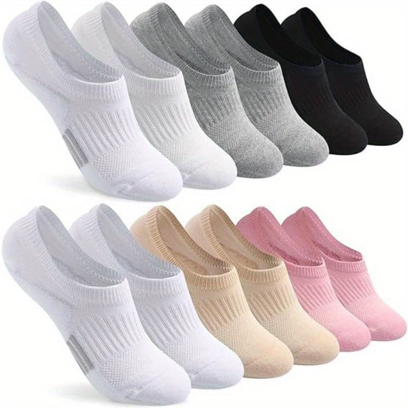 TEMU 6 Pairs No Show Socks For Women Athletic Low Cut Socks Ankle No Slip Invisible Running Cushioned Socks
